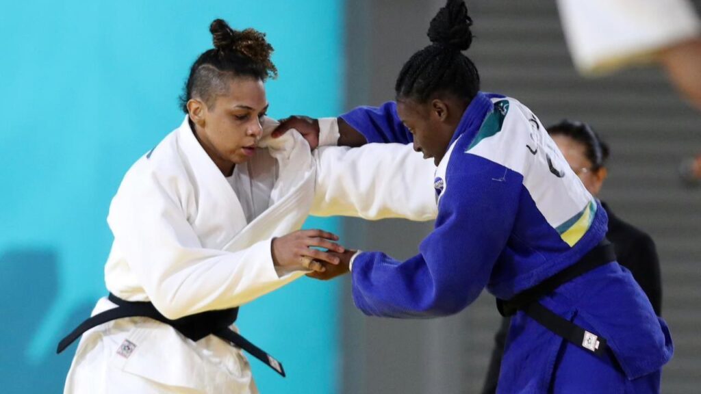 Judoca Samanta Soares em luta dos Jogos Pan-Americanos Santiago 2023