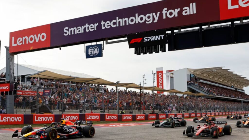 Largada da corrida sprint da Fórmula 1 no GP dos Estados Unidos