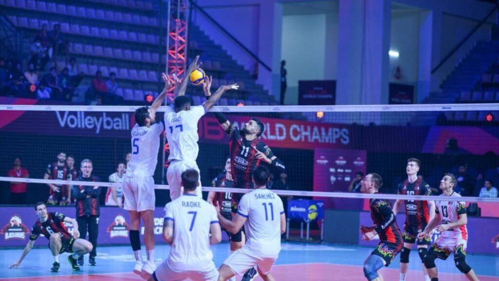 Lance do jogo Itambé Minas x Perugia no Mundial de Clubes de Vôlei
